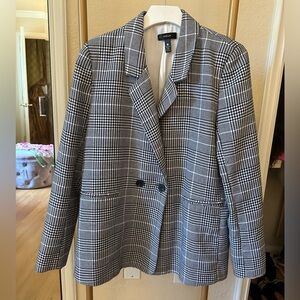 AQUA BLACK AND WHITE BLAZER